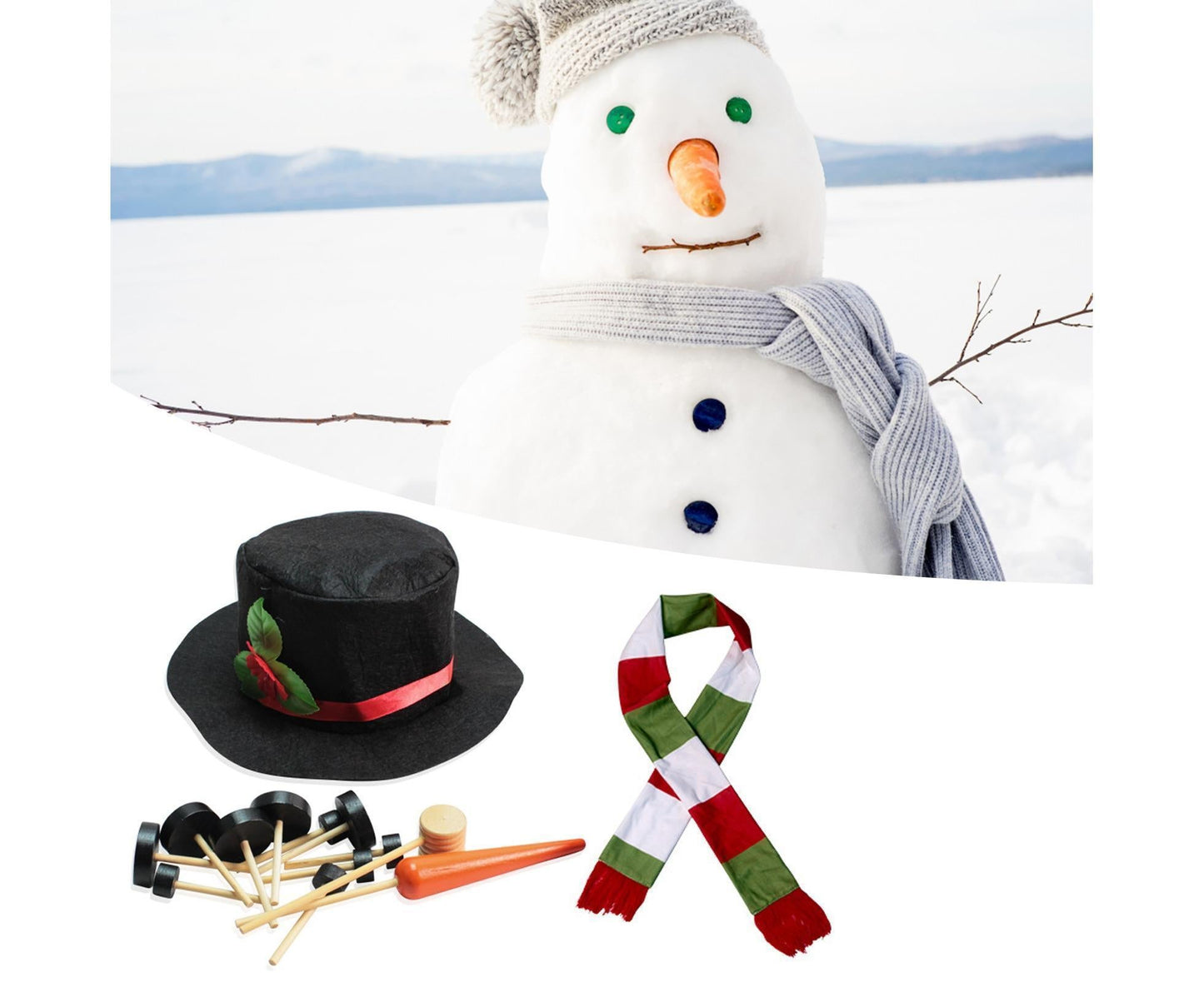 1 Set Snowman Decoration DIY Building Set for Home V1263-JX-739