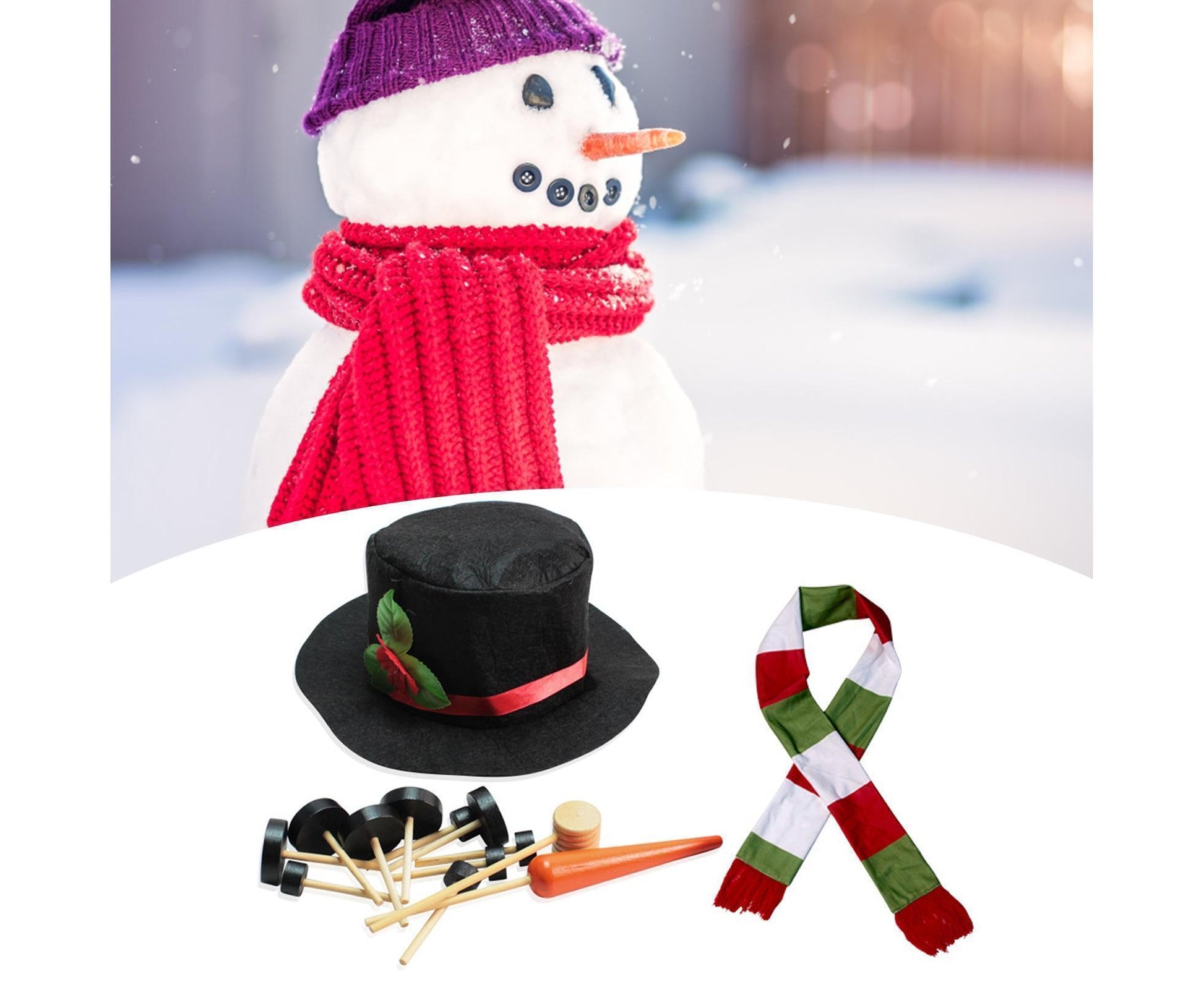 1 Set Snowman Decoration DIY Building Set for Home V1263-JX-739