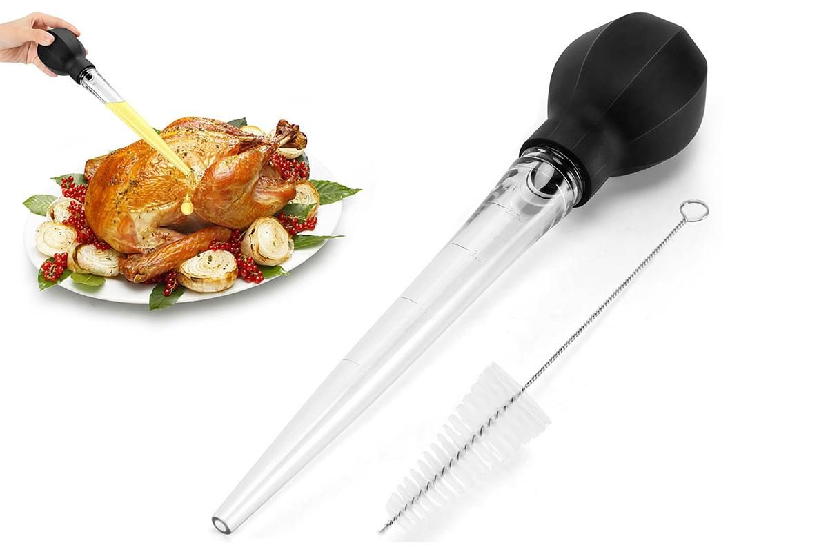 Meat and Poultry Baster Heat Resistant Turkey Syringe with Cleaning Brush V1263-JX-7392