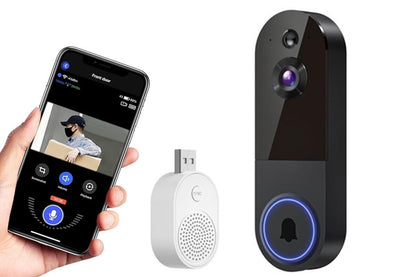 Smart Video Doorbell Camera Wireless Outdoor Doorbell Camera-Black V1263-JX-7397