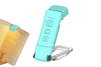 USB Rechargeable Book Light Bookmark Lamp with 3 Colors and 5 Brightness-Black V1263-JX-7402-1
