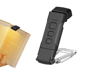 USB Rechargeable Book Light Bookmark Lamp with 3 Colors and 5 Brightness-White V1263-JX-7402-2