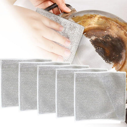 5 PCS Multipurpose Wire Dishwashing Rags for Wet and Dry V1263-JX-7405