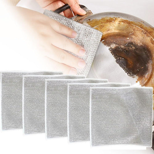 5 PCS Multipurpose Wire Dishwashing Rags for Wet and Dry V1263-JX-7405