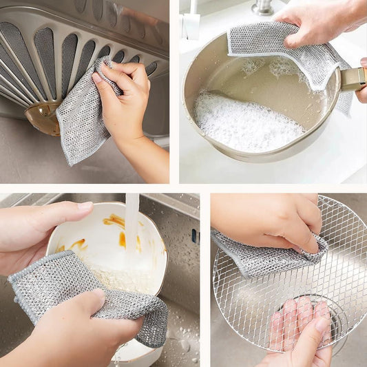 5 PCS Multipurpose Wire Dishwashing Rags for Wet and Dry V1263-JX-7405