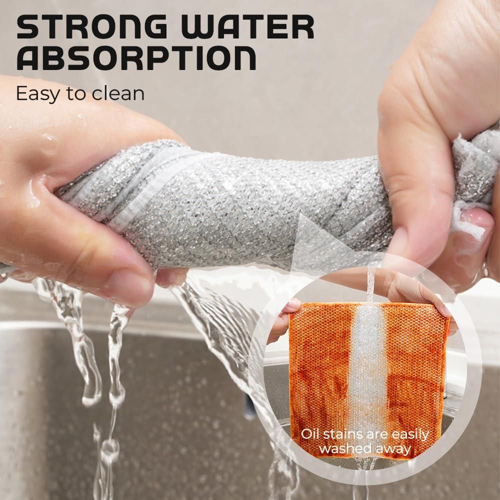 5 PCS Multipurpose Wire Dishwashing Rags for Wet and Dry V1263-JX-7405