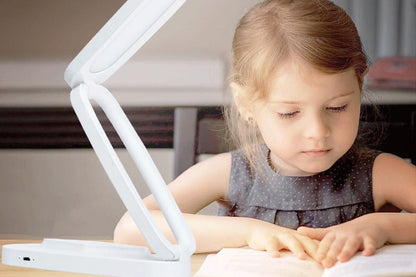 LED Desk Lamp Eye-Caring Foldable Desk Light Touch Control Reading Lamp-White V1263-JX-7407