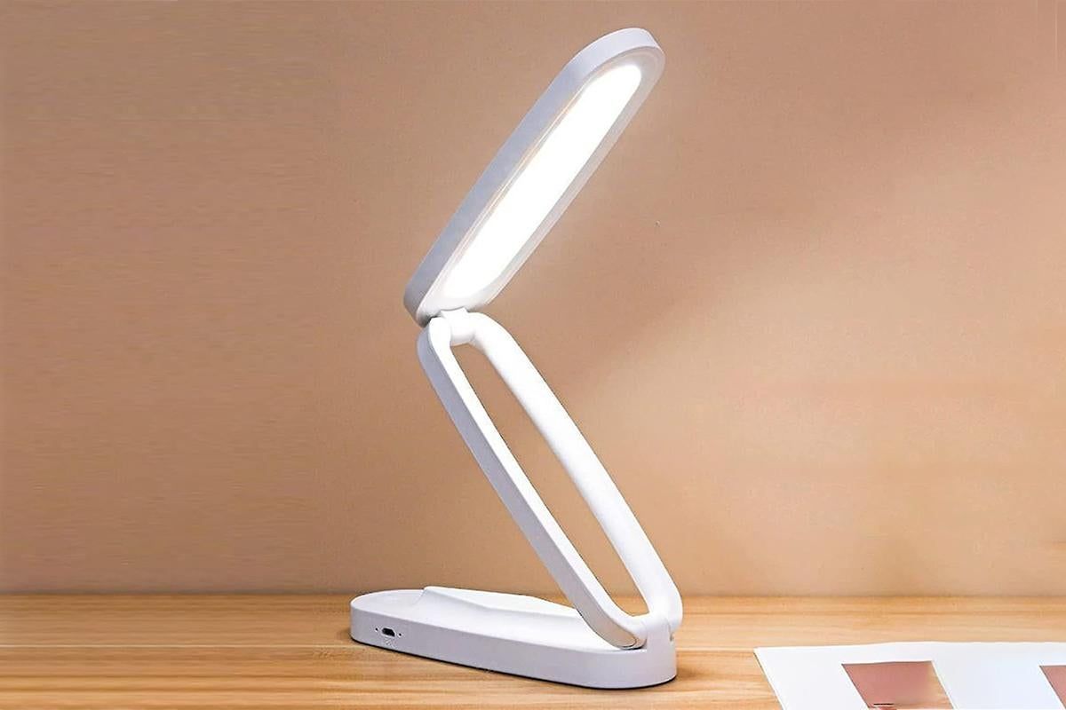 LED Desk Lamp Eye-Caring Foldable Desk Light Touch Control Reading Lamp-White V1263-JX-7407