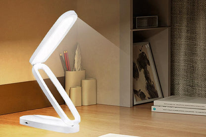LED Desk Lamp Eye-Caring Foldable Desk Light Touch Control Reading Lamp-White V1263-JX-7407