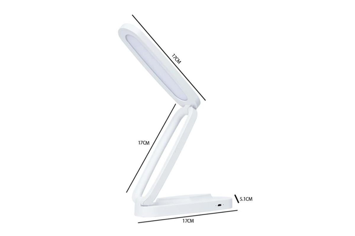 LED Desk Lamp Eye-Caring Foldable Desk Light Touch Control Reading Lamp-White V1263-JX-7407
