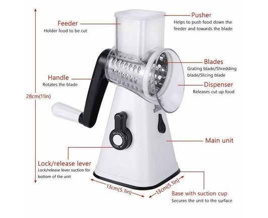 3-in-1 Vegetable Slicer Shredder Grater for Potato Onion Cucumber Carrot Chopper V1263-JX-741