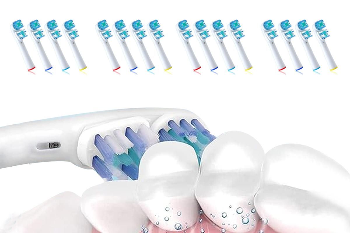 16 Piece Best Double Clean Replacement Brush Heads Compatible With Oral-B V1263-JX-7410