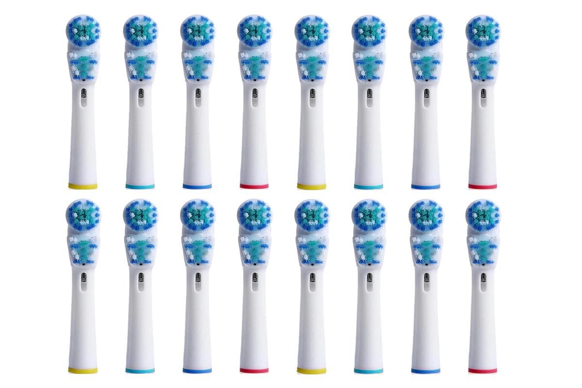 16 Piece Best Double Clean Replacement Brush Heads Compatible With Oral-B V1263-JX-7410