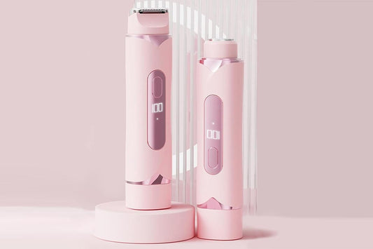 2-in-1 Electric Shaver and Bikini Trimmer with Display Facial Hair Remover-Pink V1263-JX-7414