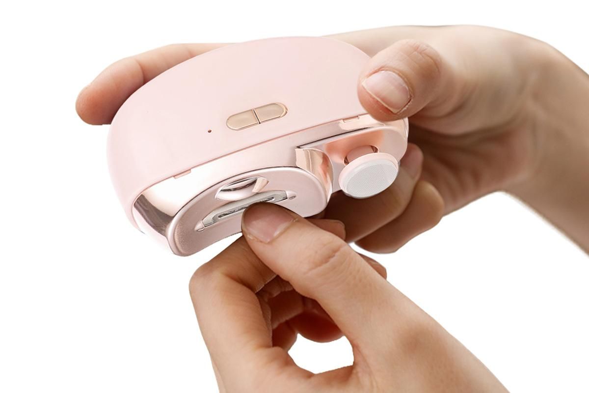 2-in-1 Electric Nail Clipper with Polishing Function-Pink V1263-JX-7415