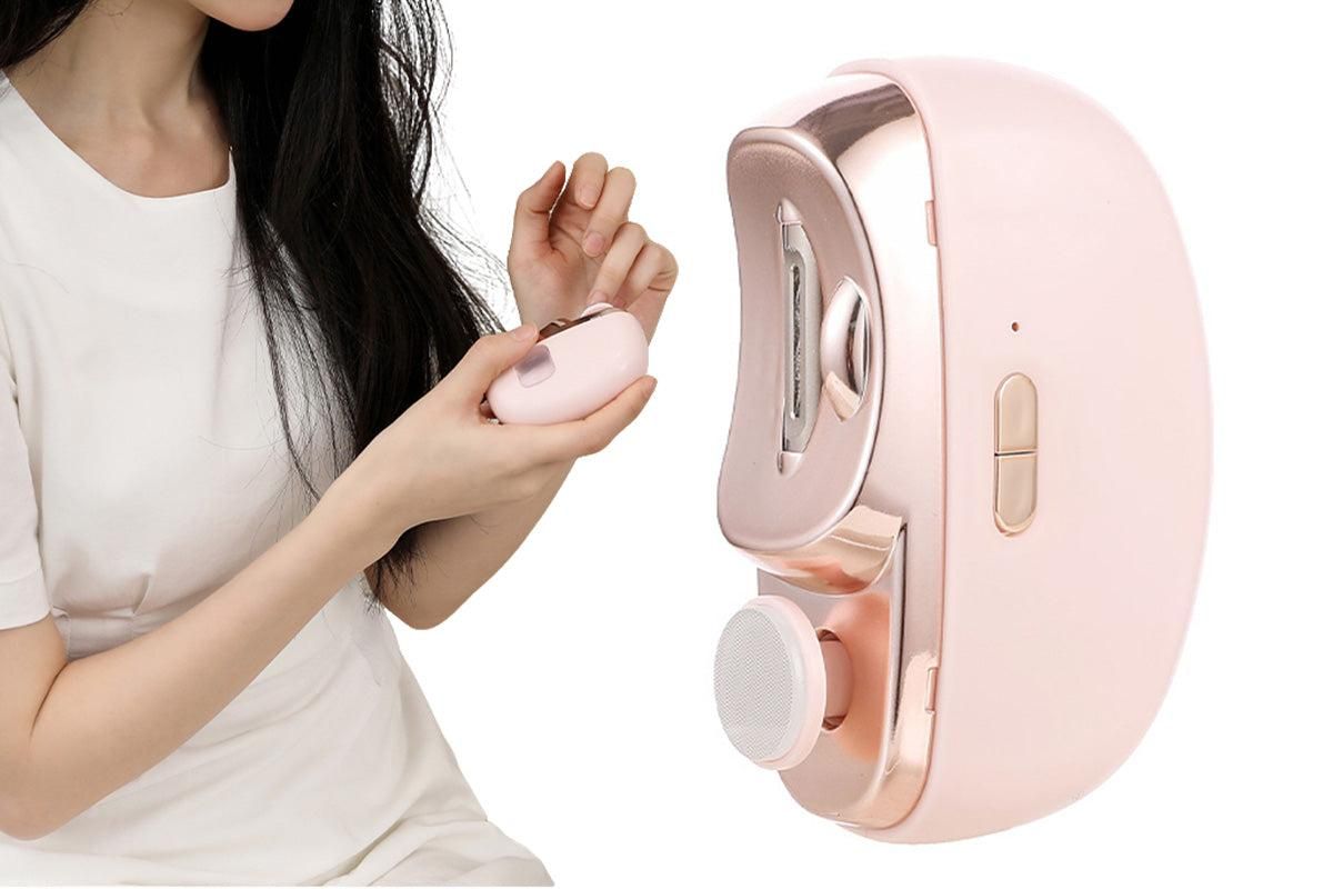 2-in-1 Electric Nail Clipper with Polishing Function-Pink V1263-JX-7415