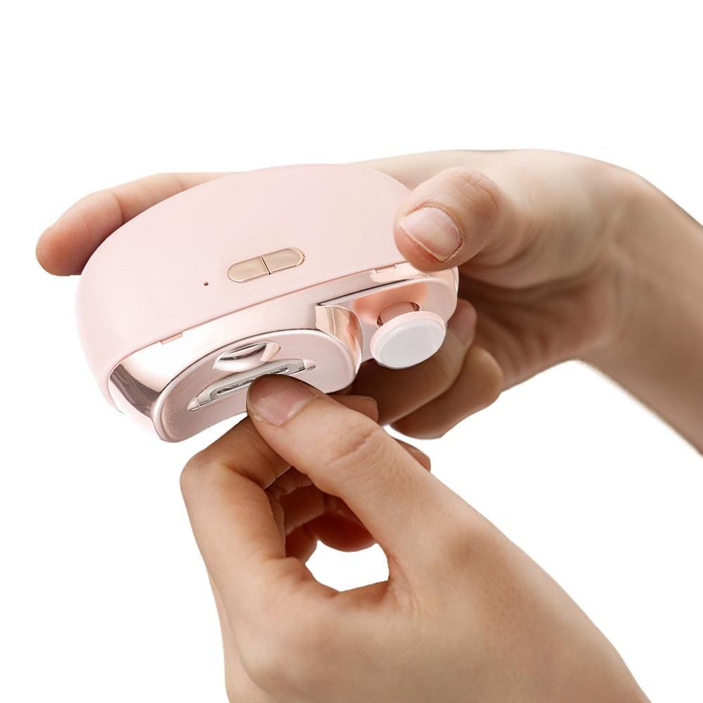 2-in-1 Electric Nail Clipper with Polishing Function-Pink V1263-JX-7415