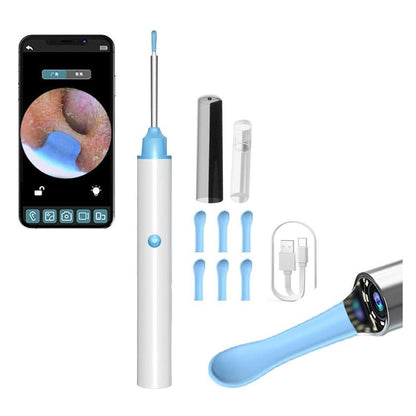 2pcs Ear Wax Removal Visual Ear Cleaner Tool Kit Ear Cleaning Scope Set-White V1263-JX-7420