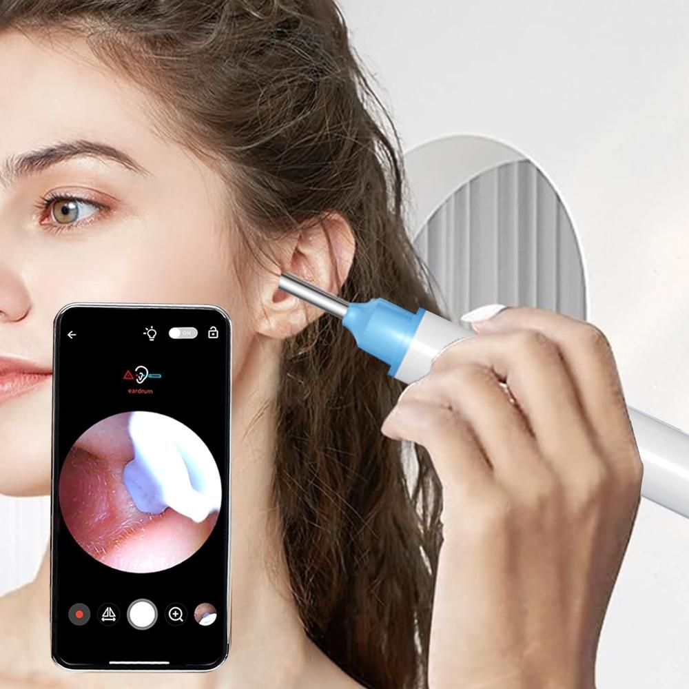 2pcs Ear Wax Removal Visual Ear Cleaner Tool Kit Ear Cleaning Scope Set-White V1263-JX-7420