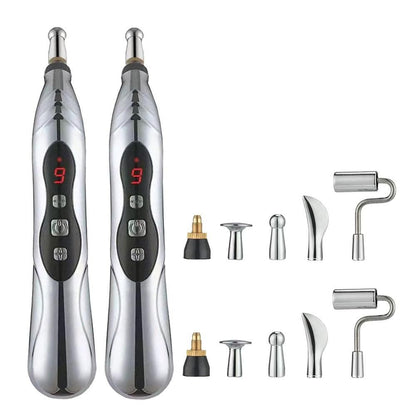 2pcs Electronic Acupuncture Pen Relief Pain Electric Massager Tools for Body Head Neck V1263-JX-7421