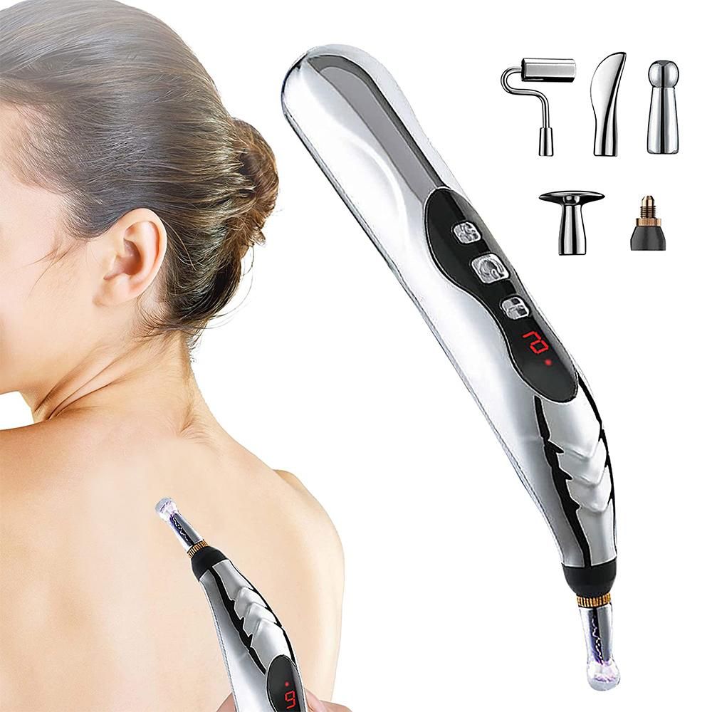 2pcs Electronic Acupuncture Pen Relief Pain Electric Massager Tools for Body Head Neck V1263-JX-7421