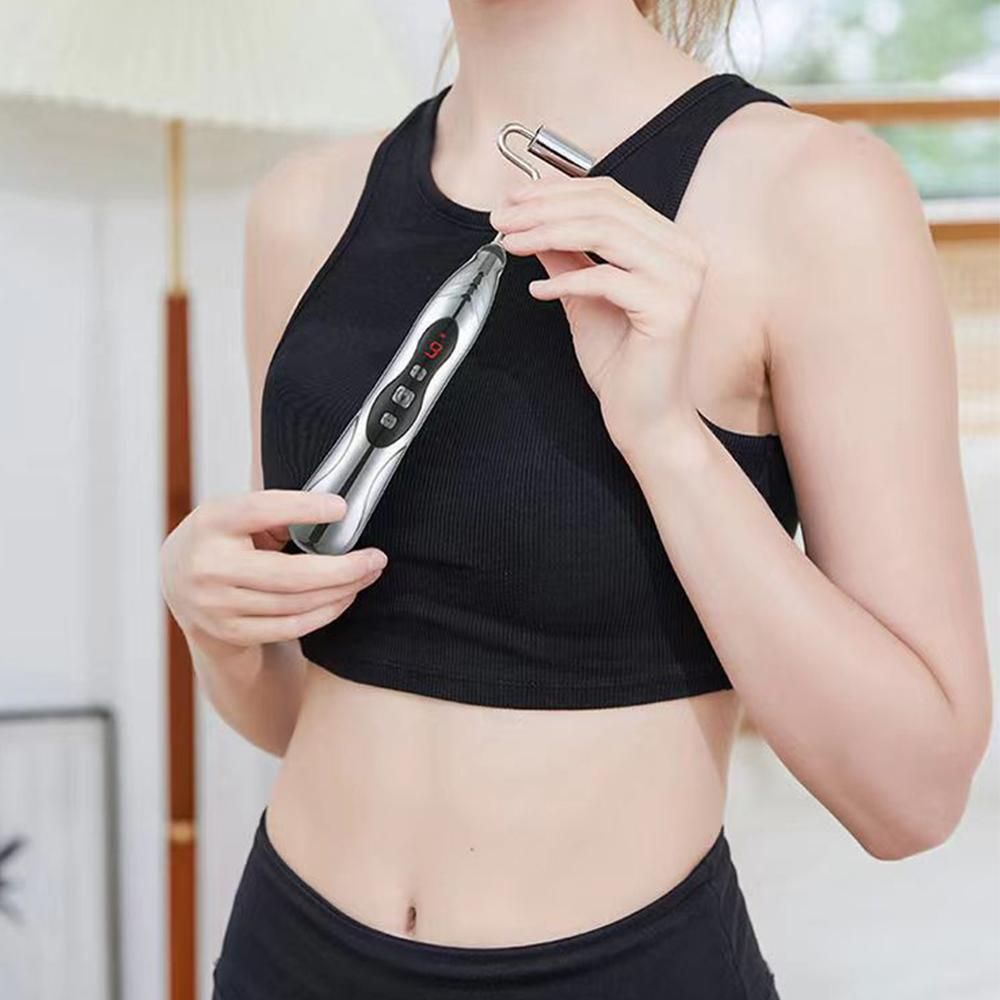 2pcs Electronic Acupuncture Pen Relief Pain Electric Massager Tools for Body Head Neck V1263-JX-7421