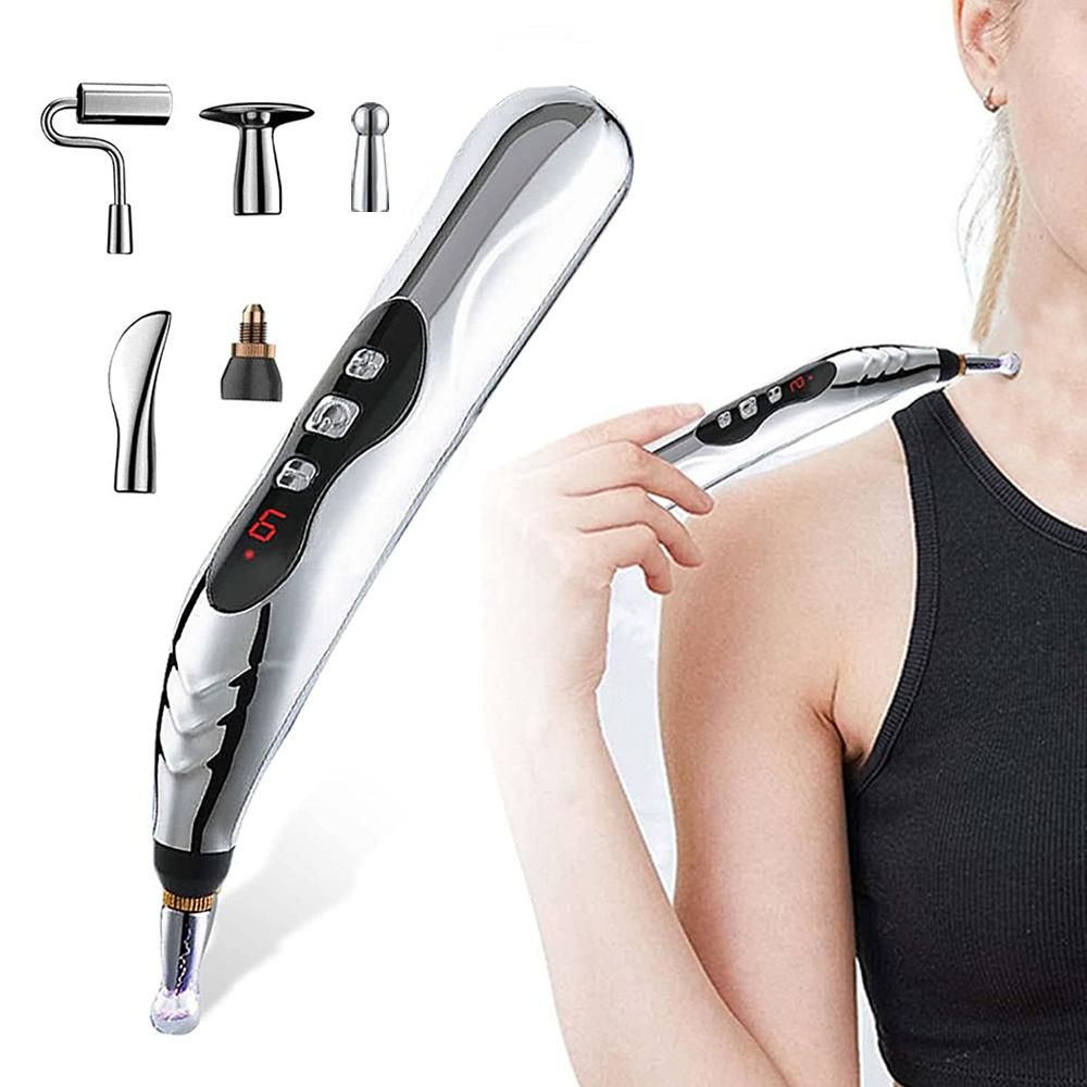 2pcs Electronic Acupuncture Pen Relief Pain Electric Massager Tools for Body Head Neck V1263-JX-7421