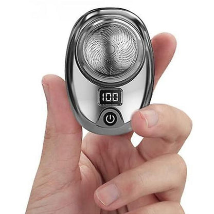 2pcs Mini Shaver Portable Electric Shaver Upgrade Rechargeable Pocket Razor for Men -Blue and Silver V1263-JX-7422