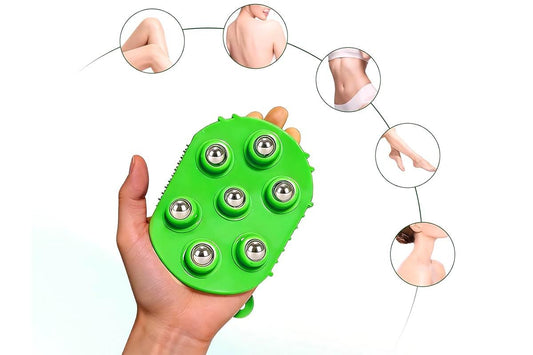 2Pcs Roller Ball Massager Glove Lymphatic Massage Muscle Release for Back-Green V1263-JX-7426-1
