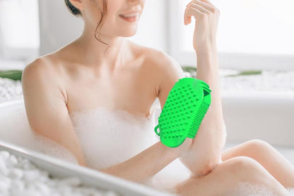 2Pcs Roller Ball Massager Glove Lymphatic Massage Muscle Release for Back-Green V1263-JX-7426-1