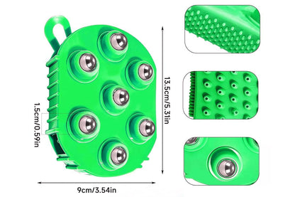 2Pcs Roller Ball Massager Glove Lymphatic Massage Muscle Release for Back-Green V1263-JX-7426-1