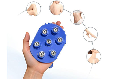 2Pcs Roller Ball Massager Glove Lymphatic Massage Muscle Release for Back-Blue V1263-JX-7426-2