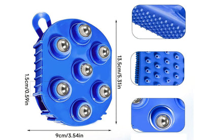 2Pcs Roller Ball Massager Glove Lymphatic Massage Muscle Release for Back-Blue V1263-JX-7426-2