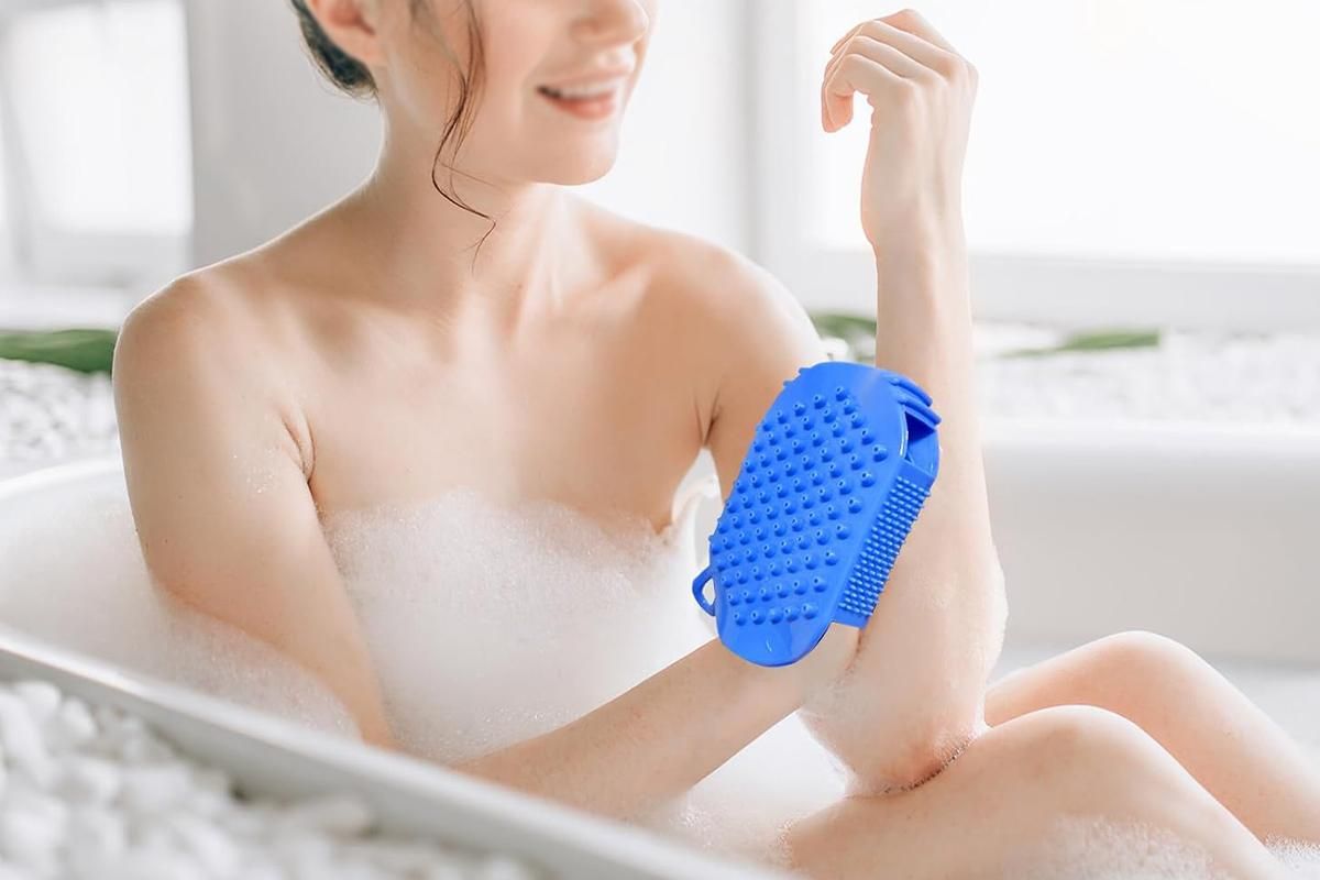 2Pcs Roller Ball Massager Glove Lymphatic Massage Muscle Release for Back-Blue V1263-JX-7426-2