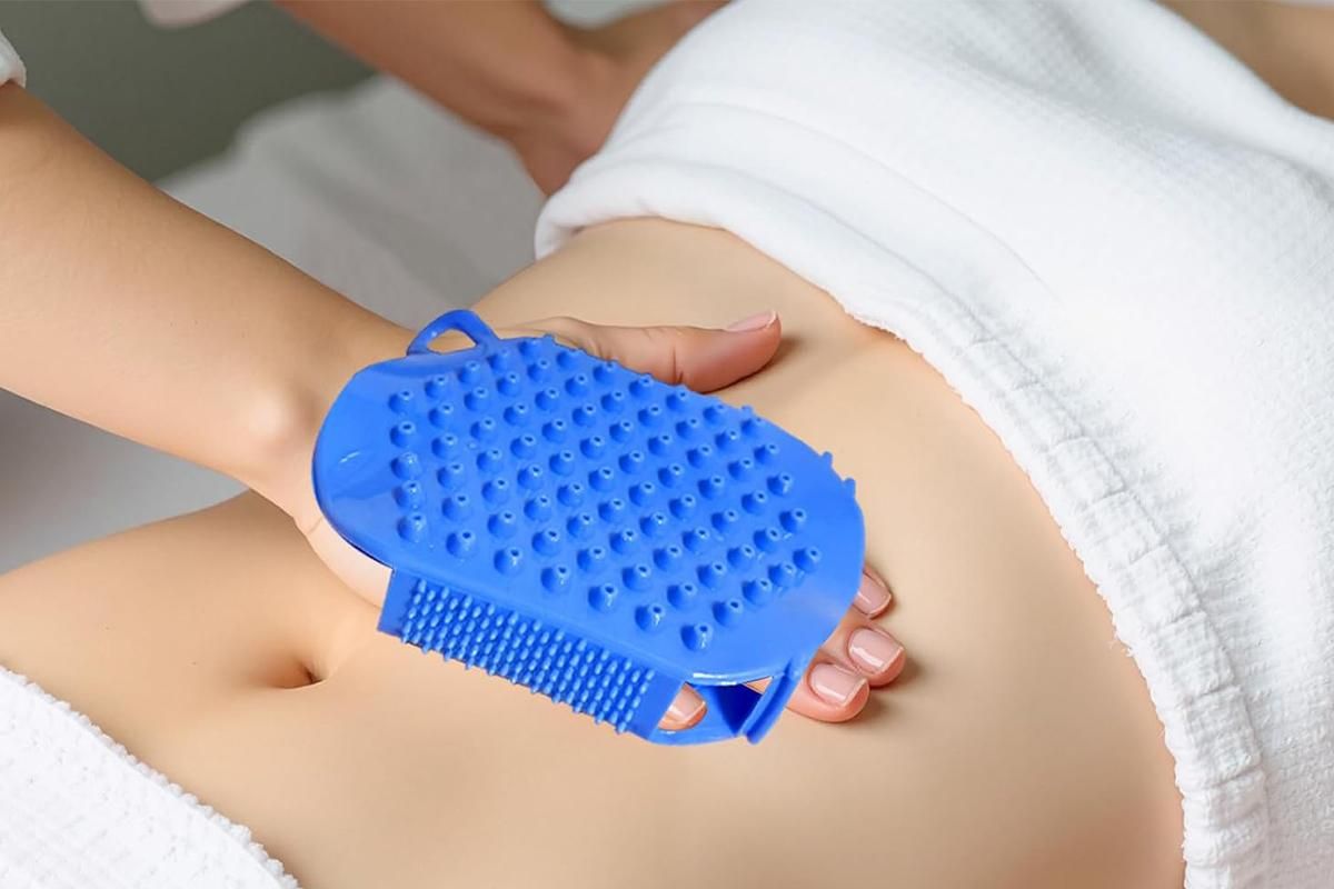 2Pcs Roller Ball Massager Glove Lymphatic Massage Muscle Release for Back-Blue V1263-JX-7426-2