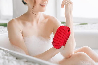 2Pcs Roller Ball Massager Glove Lymphatic Massage Muscle Release for Back-Red V1263-JX-7426-3
