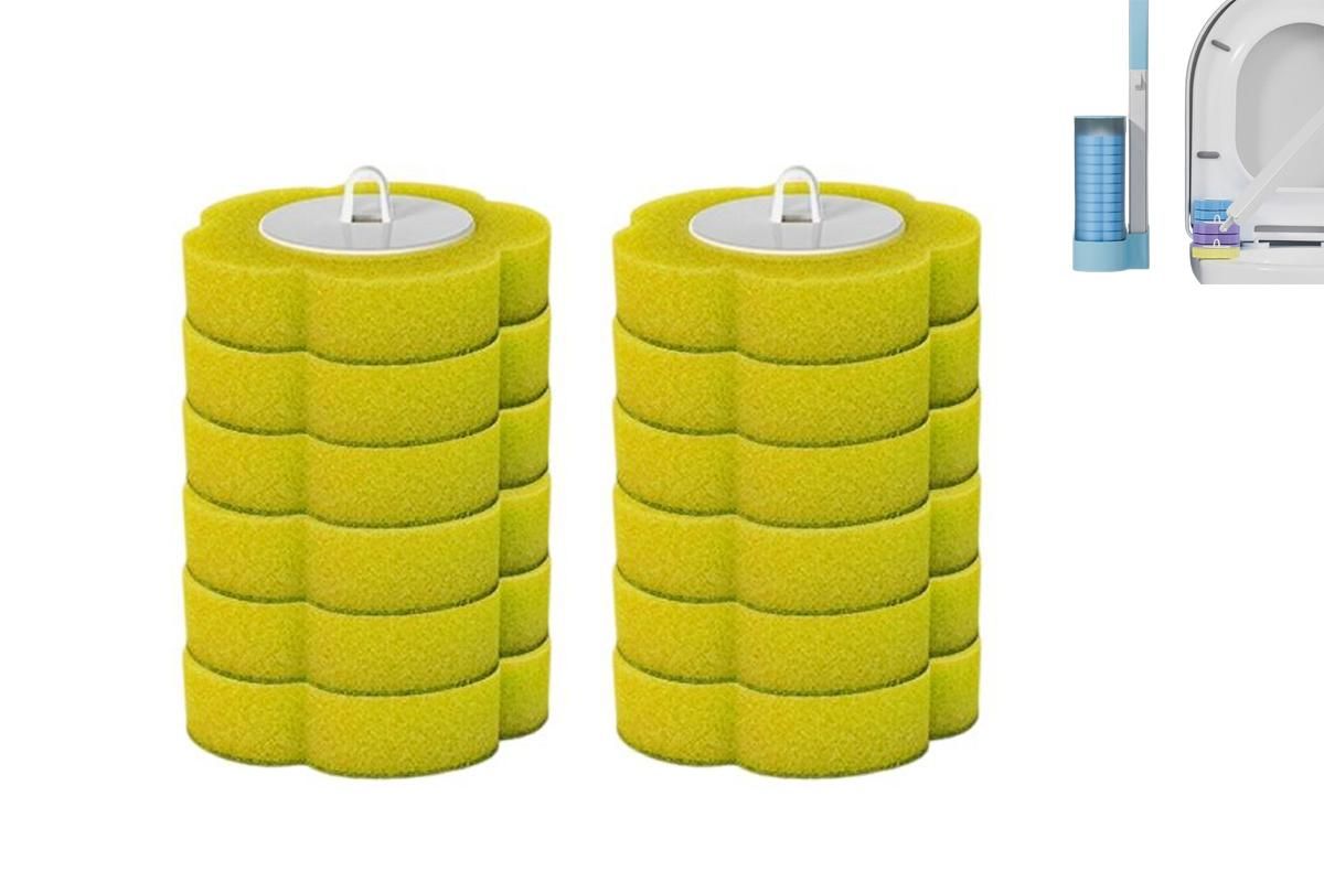 12pcs Toilet Replacement Brush Heads Toilet Bowl Cleaning Kit-Green head V1263-JX-7432-1