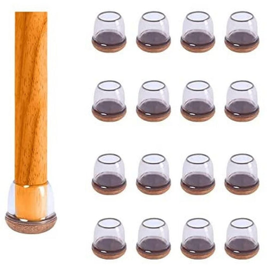 16pcs Silicone Chair Leg Floor Protectors Furniture Leg Feet Cup for Hardwood Floors with Wrapped Felt -Round V1263-JX-7436-2
