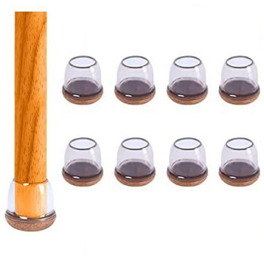 16pcs Silicone Chair Leg Floor Protectors Furniture Leg Feet Cup for Hardwood Floors with Wrapped Felt -Round V1263-JX-7436-2