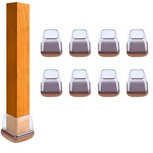 16pcs Silicone Chair Leg Floor Protectors Furniture Leg Feet Cup for Hardwood Floors with Wrapped Felt V1263-JX-7436-3