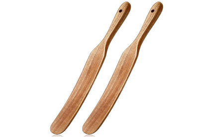 2 Pack Wooden Spatulas for Baking Mixing Sourdough and Cooking V1263-JX-7437