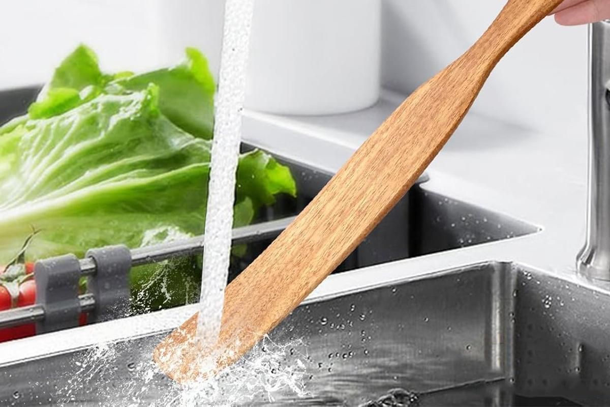 2 Pack Wooden Spatulas for Baking Mixing Sourdough and Cooking V1263-JX-7437