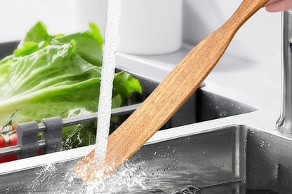 2 Pack Wooden Spatulas for Baking Mixing Sourdough and Cooking V1263-JX-7437