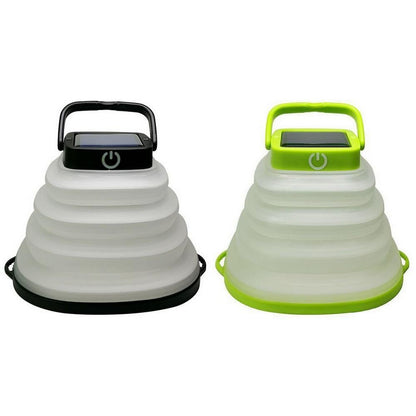 2Pcs Collapsiable Solar Lamp -Black and Green V1263-JX-7438