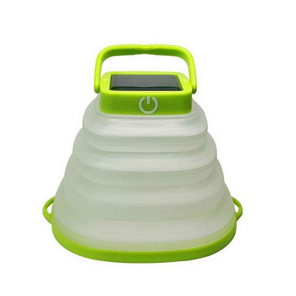 2Pcs Collapsiable Solar Lamp -Black and Green V1263-JX-7438