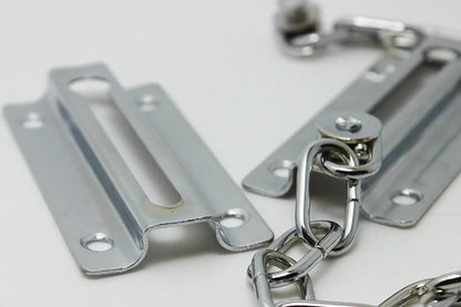 2Pcs Door Security Chain Lock Door Chain Lock with 12 Screws for Wood Door-Silver V1263-JX-7439-1