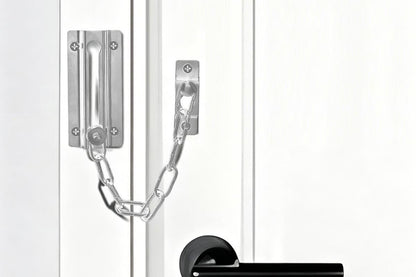 2Pcs Door Security Chain Lock Door Chain Lock with 12 Screws for Wood Door-Silver V1263-JX-7439-1