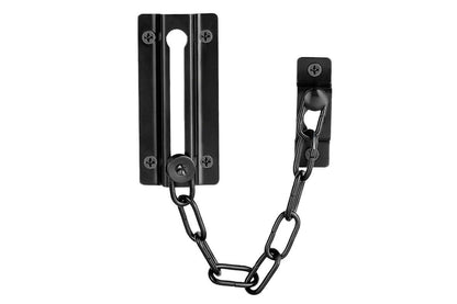 2Pcs Door Security Chain Lock Door Chain Lock with 12 Screws for Wood Door-Black V1263-JX-7439-2