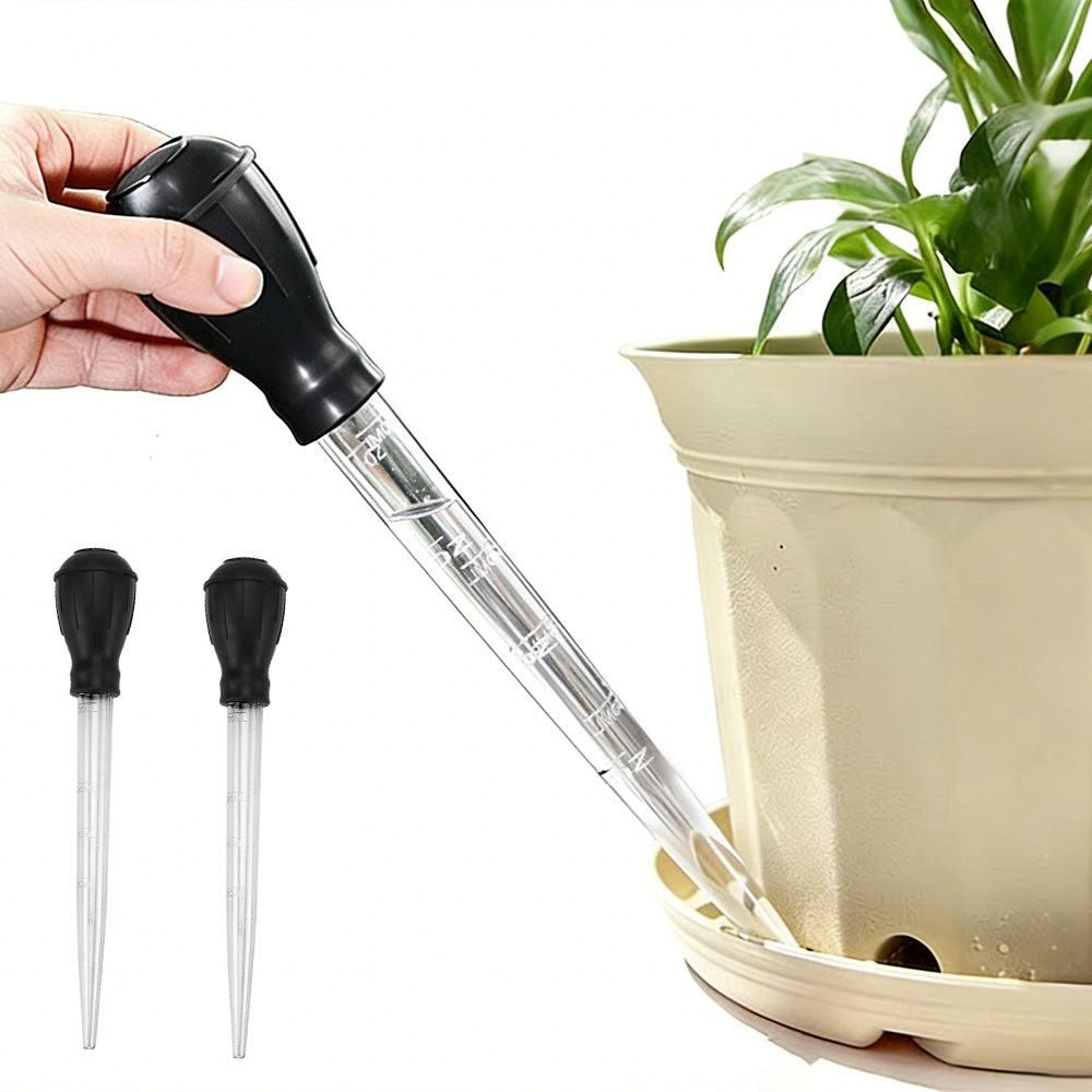 2Pcs Flower Pot Tray Water Remover Suction Drainer Tool Clear Scale Rubber Bulb V1263-JX-7441