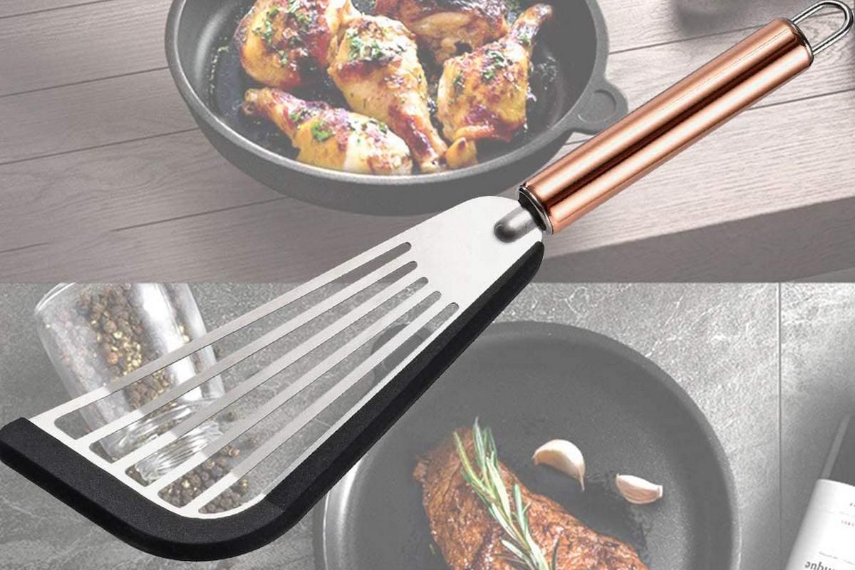 2Pcs Nonstick Cookware Spatula With Silicone Edge Heat Resistant Kitchen Cooking Thin Spatula Flipper V1263-JX-7443
